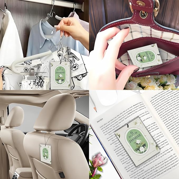 12 Packs Jasmine Scented Sachets for Drawer and Closet, Long-Lasting Air Freshener Sachets Bags Drawer deodorizers Fresh Scents, Home Fragrance for Lover (Jasmine)