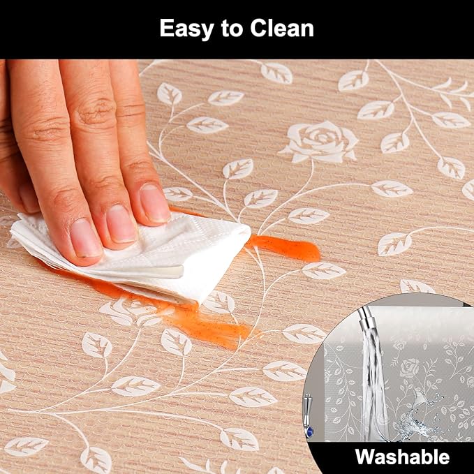 Cooyes Shelf Liner – Premium Non-Adhesive Cabinet & Drawer Liner for Kitchen – Waterproof Shelf Paper with Modern Pattern – Durable EVA Cabinet Mat – Easy to Cut