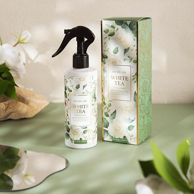 Room Spray Air Freshener Scented White Tea with Natural Plant Extract Room Fabric Spray for Home Fragrance linen Spray air Freshener - 8.5 FL OZ