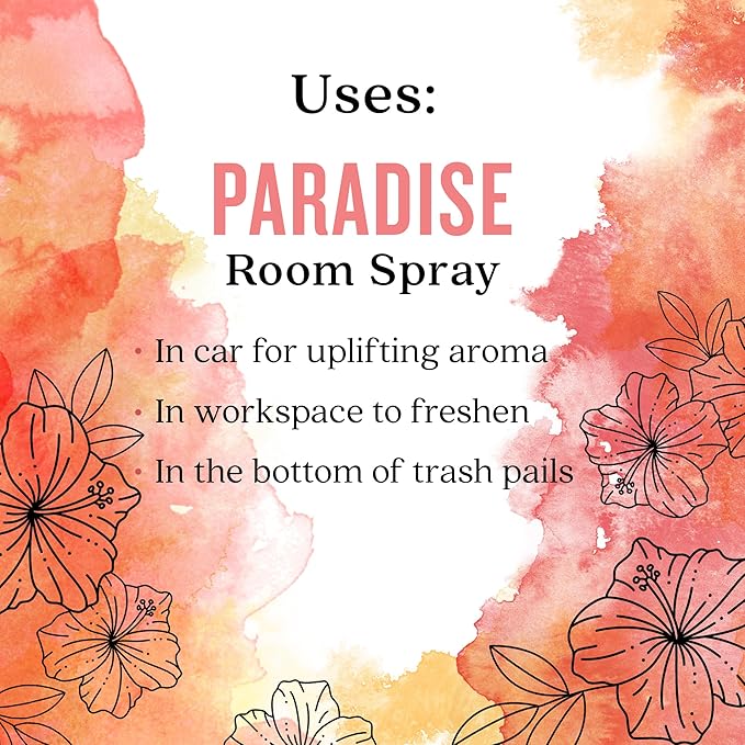 Aura Cacia Paradise Room Spray 8 Fl. oz. - Light Aroma, No Synthetic Fragrances