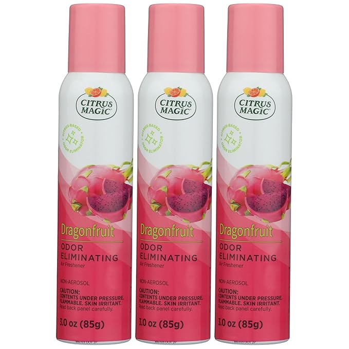 Citrus Magic Odor Eliminating Air Freshener Spray, Dragonfruit, 3-Ounce, Pack of 3