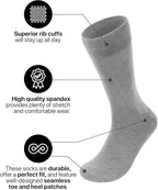 Feraricci Solid Color Casual Dress Socks for Men - Colorful & Comfortable Crew Socks
