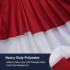 SYII Bunting Flag 1.5x3 Feet Outdoor, Embroidery Stars American US Bunting Flags with 3 Brass Grommets, Patriotic Half Fan Banner for Fourth of July Decor, 4th of july Decorations Outdoor