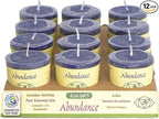 Premium Scented Hand Made Chakra Energy Candle | Votive 12-pack | Abundance, Ajna| Yoga, Prayer & Meditation Candle | Long Burn |Essential Oils Lavender, Fir, Chamomile | Aloha Bay