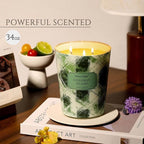 HomeLights 3-Wick Candles for Home Scented - 34oz Soy Wax Blend Candle Long-Lasting Fragrance, Scandinavian Minimalist Design Home Decor and Housewarming Gifts, Coconut Island