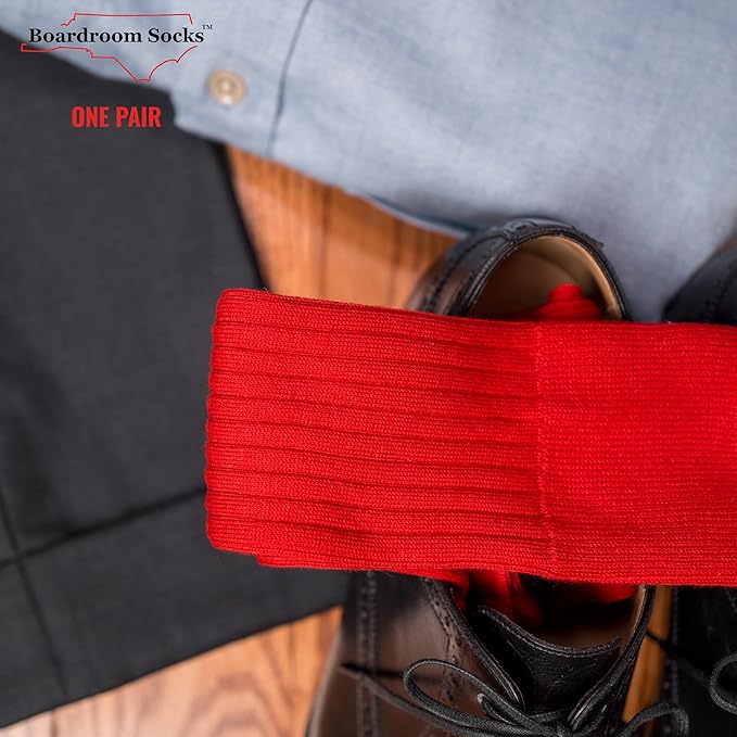 Cotton Dress Socks for Men – Comfortable Men’s Executive Socks – Classic Mid-Calf Dress Socks by Boardroom Socks