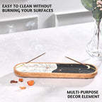 Folkulture Incense Holder or Burner, Modern Insense Stick Holder for Sticks, Insence-Stick | Incense Ash Catcher or Holder for Home, Wooden Incence Tray for Gifting, Yin Yang - 12 Inches
