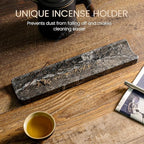 Koville Marble Incense Holder, Incense Holder for Sticks, Incense Sticks Holder Ash Catcher for Meditation Yoga SPA, Natural Stone Incense Burner, Home Table Decor (Black)