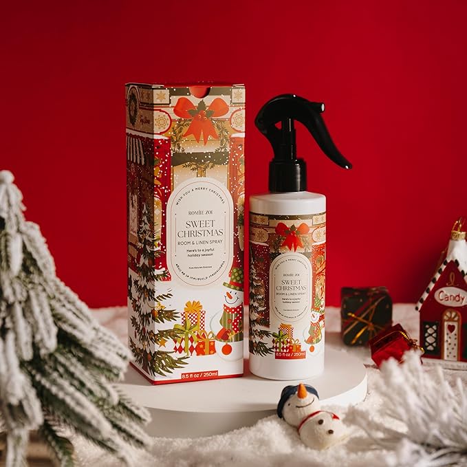 Christmas Linen & Room Air Freshener Spray Room Mist- Sweet Christmas - Infused with Sweet Pine Aroma- 250ml / 8.5 FL OZ.