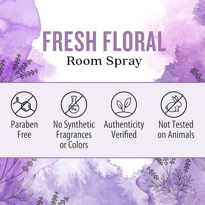Aura Cacia Fresh Floral Room Spray 8 Fl. oz. - Light Aroma, No Synthetic Fragrances