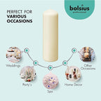 BOLSIUS 6 Ivory Pillar Candles Bulk - 3x9 Inches Candle Set - 116+ Hours Clean Burning - No Palm Oil - 0% Animal Fat - Premium European Quality - Unscented Dripless Any Occasion Pillars
