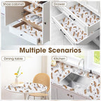 Drawer and Shelf Liner, Non-Slip Kitchen Cabinet Liners Non-Adhesive Thick Strong Grip Waterproof Washable Mats Protect Dresser ShelvesCabinets, Feather, 12 in X 20 FT