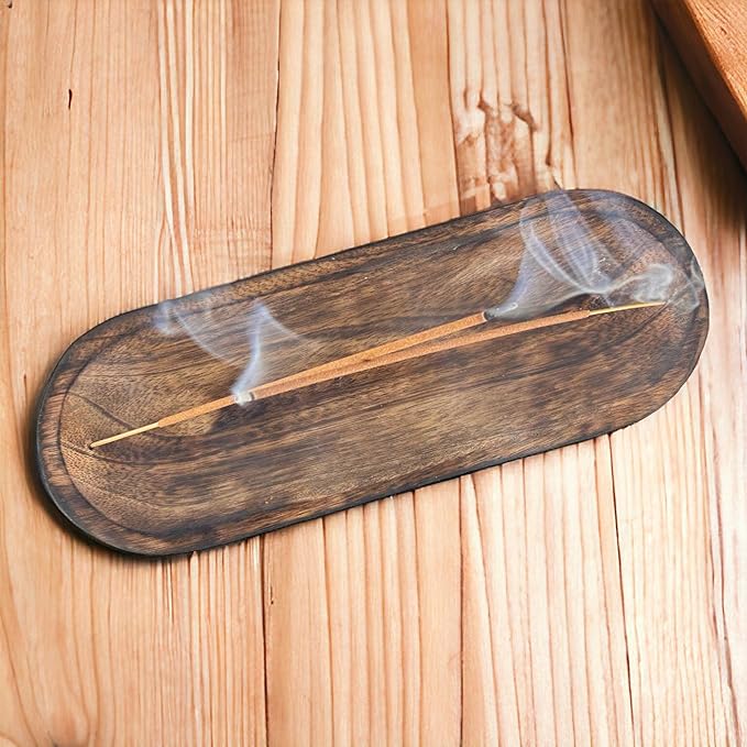 S.B ARTS Incense Holder for Sticks, Insence Stick Holder Ash Catcher for Table Decorations and Gifting - Wooden Incense Tray for Sticks - Home Decor Gifts (Boat Shape - 11" X 4" X 1")