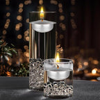 Mega Candles 4 pcs Unscented Silver Floating Candles, Hand Poured Wax Candle 2 Inch Diameter, Home Décor, Wedding Receptions, Centerpieces, Occasions, Events, Festivities, Meditations, Spas