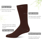 SERISIMPLE Men's Dress Socks - Bamboo Viscose Thin Ribbed Knit, Silky & Soft, Lightweight Business Crew Socks 5 Pairs
