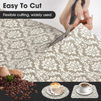 Drawer and Shelf Liner, Non-Slip Kitchen Cabinet Liners Non-Adhesive Thick Strong Grip Waterproof Washable Mats Protect Dresser Shelves Cupboard Bathroom Cabinets, Boho: Beige, 18 in X 30 FT
