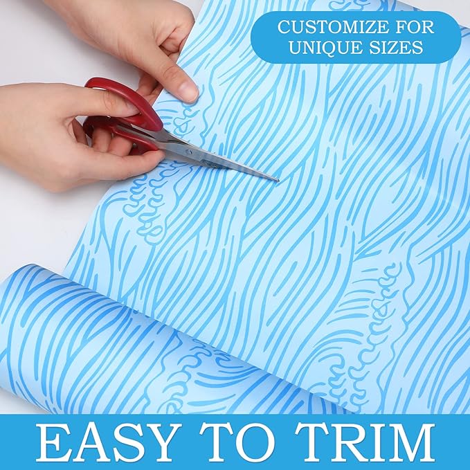 10 Sheets Drawer Liners for Dresser Scented Drawer Liners Non Adhesive Scented Paper for Fragrant Home Shelf Closet(Sea Scent,Sea Wave)