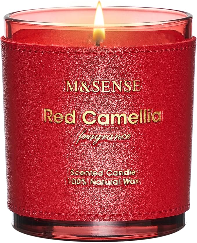 M&SENSE Citrus Floral Scented Soy Candles, Naturally Scented Vegan Soy Candle, 10oz 42-Hour Long Last Burning Time, No Toxin Bathtub Relaxing Stress Relief Home Fragrance for Women and Man