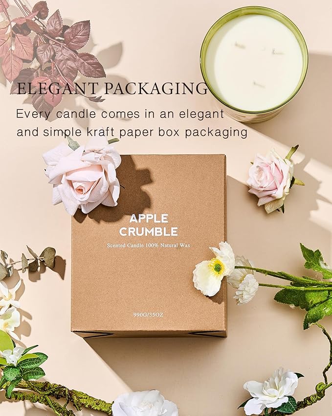 M&SENSE Extra Large Candle Sage Citrus Scented, 3-Wick 35oz 150H Long Lasting, Natural Soy Wax Aromatherapy Candle for Stress Relief, Home Fragrance Housewarming Gifts Candle for Home Decor