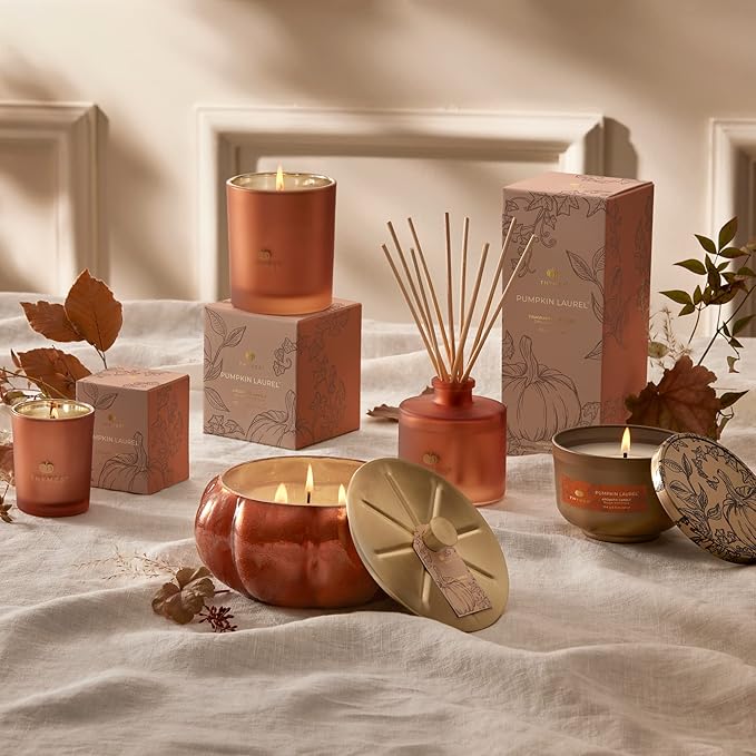 Thymes Pumpkin Laurel Reed Diffuser Oil Refill – Home Fragrance Oil for Diffuser – Fall Reed Diffuser Refill – Fall Oil Scents for Diffuser – Aromatherapy Diffuser Oils Scents (7.75 fl oz)