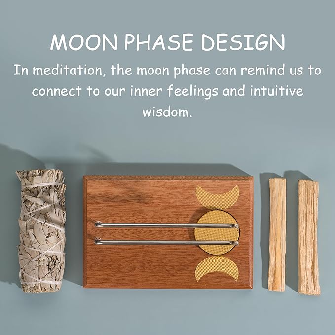 ZenBless Palo Santo and Sage Holder Natural Wood Incense Burner Holder for Palo Santo & Sage Smudge Sticks, Lasting Burning Sage Holder for Burning Bowl, Ideal for Spiritual Meditation Gift