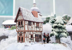 Ceramic Houses Collection - Handmade Miniature of Historic Winery in Bernkastel-Kues, Germany - Candle, Cone Incense Holder R255, Winter Edition