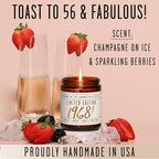 56th Birthday Gifts for Women - 'Limited Edition 1968' Soy Candle, w/Champagne on Ice I 56 Birthday Gifts for Women I 56th Birthday Gift for Her Ideas I 9oz Reusable Jar, 50Hr Burn, Made in USA