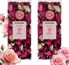 STRN Natural Dried Rose Flower Sachets (2-Pack), Potpourri Vase Filler Long-Lasting Fragrance Potpourri Bags for Closet, Drawer, Car & Home, Reusable Scented Sachet Gift Set