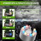 Rockery Stream Tabletop Fountain with Atomizer,Water Pump,LED Light Zen Meditation Indoor Waterfall Feature Indoor Relaxation Desktop Fountain for Home Office Bedroom Decoration (A)
