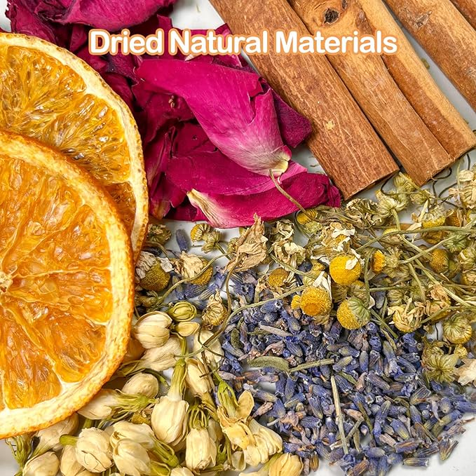 Potpourri Simmering, Sweet Dreams Stovetop Potpourri with Jasmine, Lavender, Rose, Orange, Chamomile and Cinnamon, Simmer Pot Ingredients for Home Fragrance, Housewarming, Hostess Gift