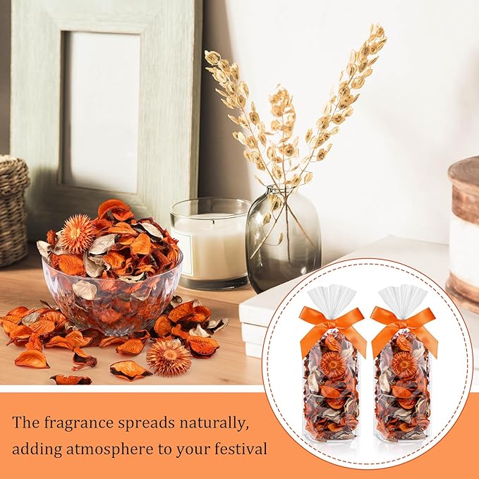 Nuanchu 6 Pcs Fall Citrus Potpourri Bags, Citrus Orange Scented Bowl Vase Filler Autumn Decorative Dried Flower for Home Drawer Car Fragrance Sachet Closet, Thanksgiving Decor Gift