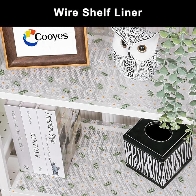 Cooyes Shelf Liner – Premium Non-Adhesive Cabinet & Drawer Liner for Kitchen – Waterproof Shelf Paper with Modern Pattern – Durable EVA Cabinet Mat – Easy to Cut