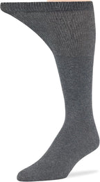 7BigStars Men Diabetic Loose Dress Business Cotton Mid Calf Socks - 5 Pack Big Tall - Solid Casual - Sock Size 13-15 Shoe Size 12-15 XL Dark Grey