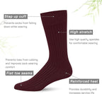 SERISIMPLE Men's Dress Socks - Bamboo Viscose Thin Ribbed Knit, Silky & Soft, Lightweight Business Crew Socks 5 Pairs