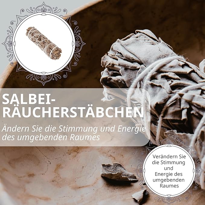 Danilovo Smudging Kit – 5 Palo Santo Sticks, 1 White Sage Smudge Stick and 50 pcs Chakra Colors Beeswax Taper Candles Set for Meditation, Cleansing, and Spiritual Practices