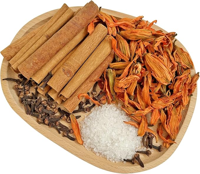 Potpourri Simmer Pot Kit - Lily, Cinnamon Sticks, Clove and Spicy Vanilla Salt, Fall Scents Fragrance Stovetop Potpourri, Perfect Christmas Blend House Warming Hostess Gift(Autumn Spice)