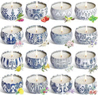 Scented Candles Gifts Set 16 Pack Soy Wax Travel Tin Jar Candles for Home 2.5 OZ for Mom for Christmas, Birthday, Thanksgiving, Mother's Day