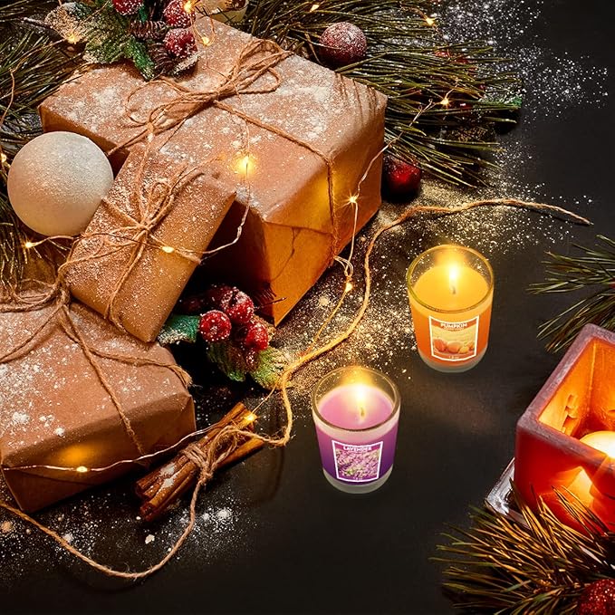 20 Packs Scented Aromatherapy Candle with 10 Fragrances, 1.8 Oz Soy Votive Candle for Home Decoration, Candle Gifts Baskets for Christmas Thanksgiving Anniversary