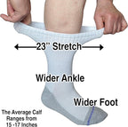 Loose Fit Stays Up Men's and Women's Casual Crew Socks (Pack of 3) Made in USA! Cushioned Sole
