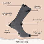 DOCKERS Men's Performance Socks - 3-Pairs and 6-Pairs Athletic and Dress Crew Socks for Men