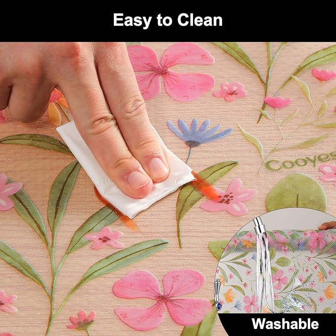 Cooyes Shelf Liner – Premium Non-Adhesive Cabinet & Drawer Liner for Kitchen – Waterproof Shelf Paper with Modern Pattern – Durable EVA Cabinet Mat – Easy to Cut