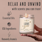 Valentines Day Gifts for Her, Valentine Candles -"I Love You" Candle, w/Eucalyptus & Geranium I I Love You Gifts for Her I Valentines Day Candle for Wife, Girlfriend I 9oz, 50Hr Burn, USA Made
