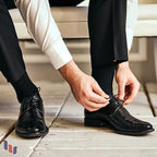 Hugh Ugoli Men's Cotton Dress Socks for Business & Trouser, Thin & Seamless Crew Socks, 4 Pairs with Gift Box, Shoe Size 8-12