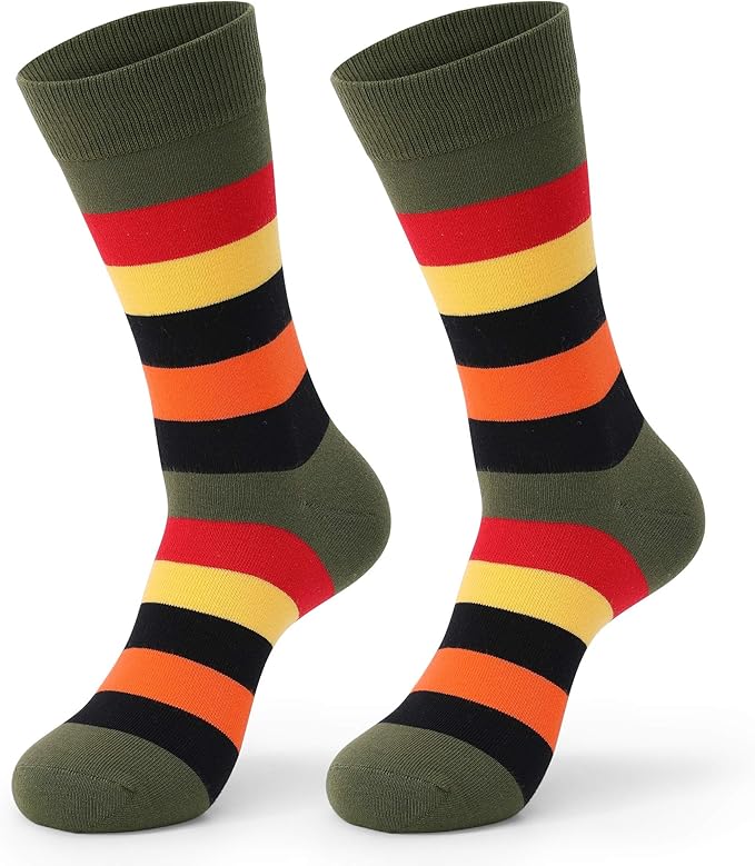 HHX YONLEE Dress Socks 5/6/10 Pairs Crew Argyle Colorful Cotton Novelty Casual Happy Fun