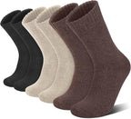 6 Pairs Merino Wool Socks for Men Thick Warm Thermal Winter Striped Dress Hiking Crew Men Socks Size 9-14