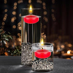 Mega Candles 4 pcs Unscented Red Floating Candles, Hand Poured Wax Candle 2 Inch Diameter, Home Décor, Wedding Receptions, Centerpieces, Occasions, Events, Festivities, Meditations, Spas