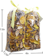 Qingbei Rina Potpourri Bowl Filler, Lemon Scented Potpourri Bags,Yellow Decorative Dried Flowers, Home Fragrance Perfume Petal,Vase Decor,2 Bags,8.4 oz
