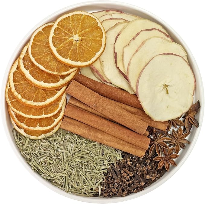 Potpourri Simmering, Warm House Stovetop Potpourri with Cinnamon, Cloves, Apple, Orange, Rosemary and Star Anise, Simmer Pot Ingredients for Home Fragrance, Housewarming, Hostess Gift