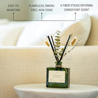 Craft & Kin Reed Diffuser with Dried Flowers | 5 oz White Lavender Scented Fall Reed Diffusers for Home, Bathroom | Scent Sticks | Elegant Fragrance Home Decor for Men & Women