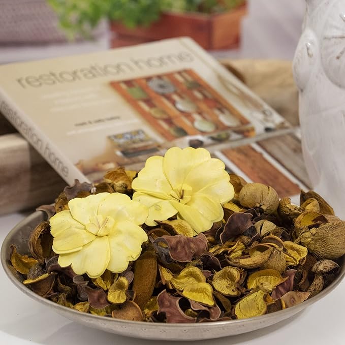 Fragrance Potpourri Bag Home Décor Scents Yuzu, Lemon Zest | Floral Petals Vase & Bowl Filler Decoration (Yellow)